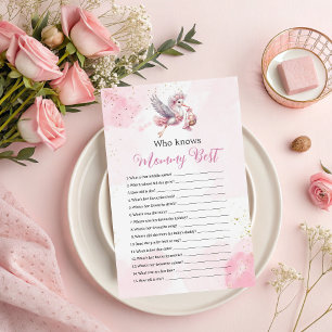 Who Knows Mummy Best Pink Stork Baby Shower Game 