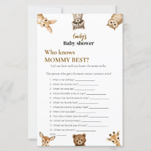 Who Knows Mummy Best? Safari Baby Shower Game
