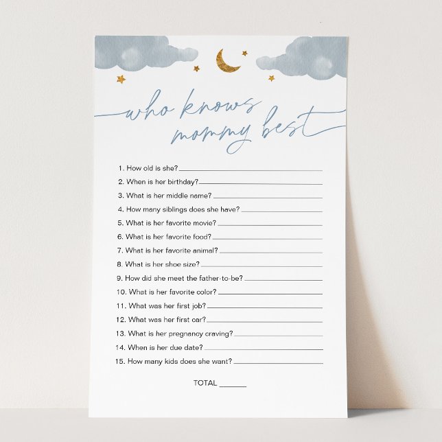 Who Knows Mummy Best Twinkle Star Baby Shower (Creator Uploaded)