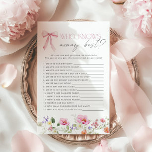 Who knows mummy best Wildflower baby shower game