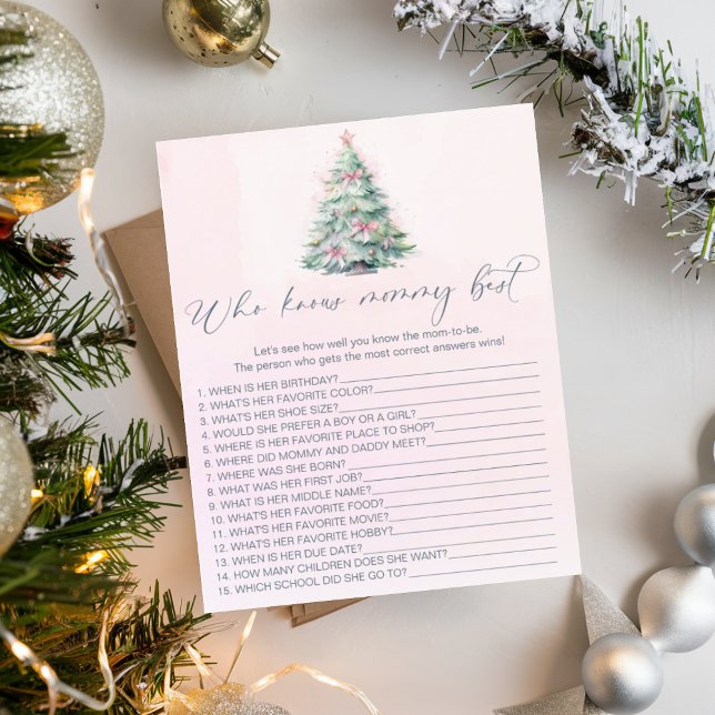 Who knows mummy best Winter pink baby shower game (Creator Uploaded)