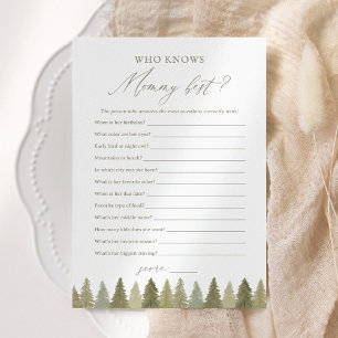 Who Knows Mummy Best Woodland Baby Shower Game Invitation
