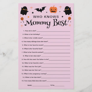Who Knows Mummy Halloween Witch Baby Shower Game 
