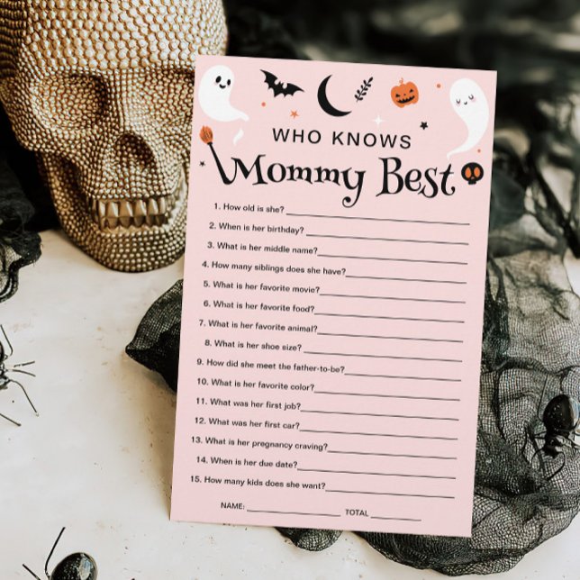 Who Knows Mummy Pink Halloween Baby Shower Game  (Creator Uploaded)