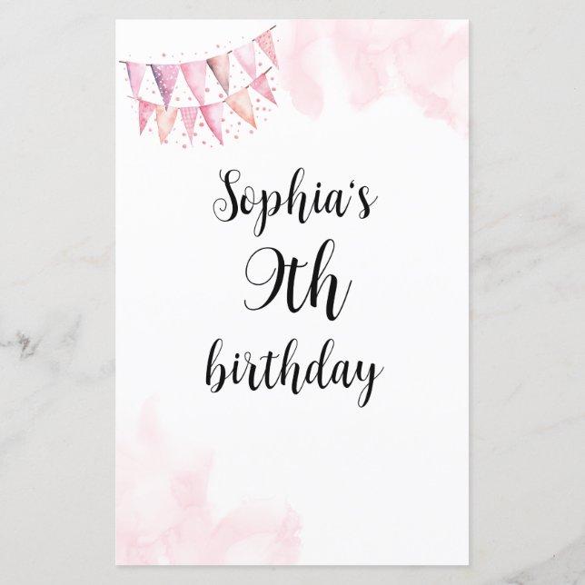 Who Knows The Birthday Girl Best Game - Pink (Back)