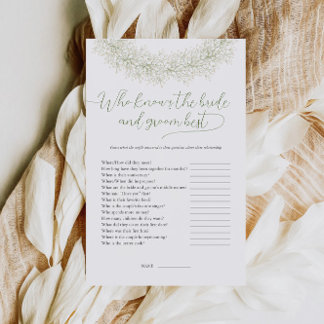 Who Knows The Bride And Groom Best Bridal Game Flyer