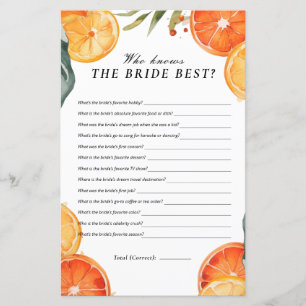 Who Knows the Bride Best Aperol Bridal Shower