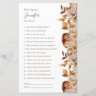 Who Knows The Bride Best Bridal Game