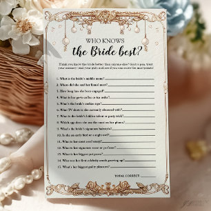Who Knows the Bride Best Bridal Shower Game