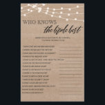 Who knows the bride best bridal shower game flyer<br><div class="desc">Enjoy your bridal shower with these simple and cute games. Check out our collection for more bridal shower games in the same style. Please note that these games are not editable.</div>