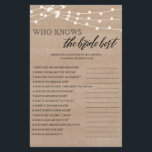 Who knows the bride best bridal shower game flyer<br><div class="desc">Enjoy your bridal shower with these simple and cute games. Check out our collection for more bridal shower games in the same style. Please note that these games are not editable.</div>