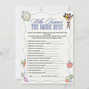 who Knows the Bride Best Bridal Shower Games Fun Invitation