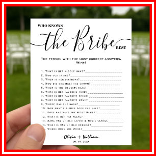 Who Knows The Bride Best Elegant Wedding Game Poster