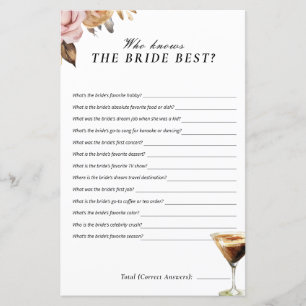 Who Knows the Bride Best Espresso Bridal Shower