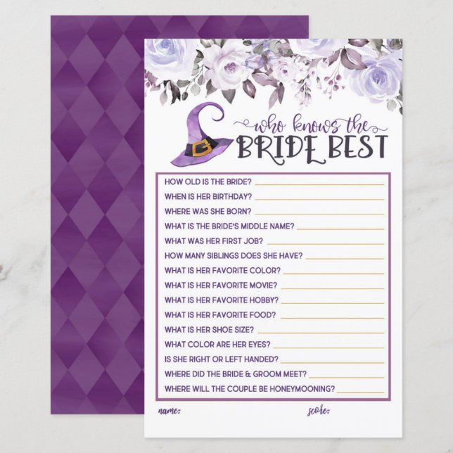 Who Knows the Bride Best - This Witch Hitched (Front/Back)