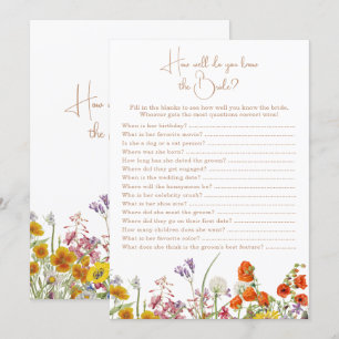 Who Knows The Bride Bridal Shower Boho Wildflowers Invitation