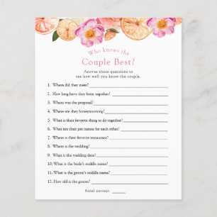 Who Knows the Couple Best Bridal Shower Game