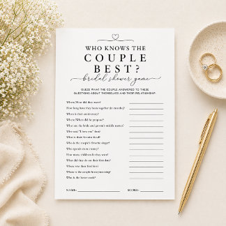  Who Knows the Couple Best Bridal Shower Game