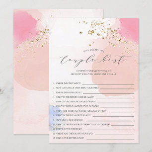 Who Knows the Couple Best Bridal Shower Game Invit Invitation