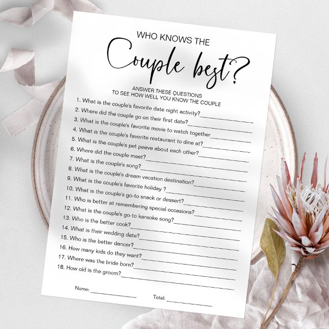 Who Knows The Couple Best Bridal Shower Game Invitation (Creator Uploaded)