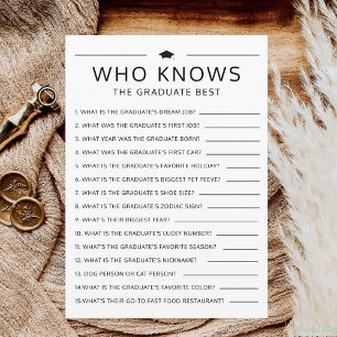 Who Knows The Graduate Best Graduation Party Game Holiday Card