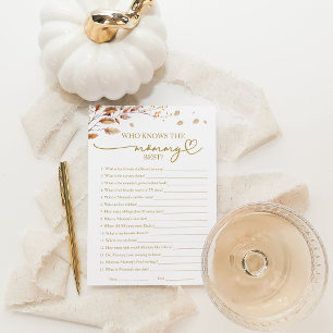 Who Knows the Mummy Best Fall Baby Shower Game Invitation