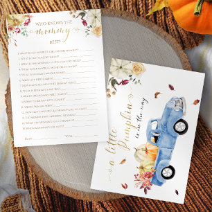 Who Knows the Mummy Best Fall Baby Shower Game Invitation