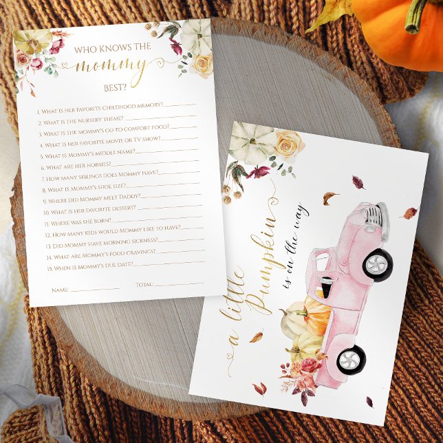 Who Knows the Mummy Best Fall Baby Shower Game Invitation (Creator Uploaded)