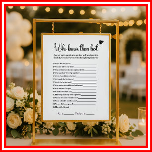 Who Knows Them Best Bridal Shower Game