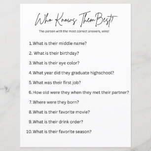 Who Knows them best? Party Game