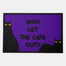 Who Let The Cats Out Funny Black Cat Glowing Eyes