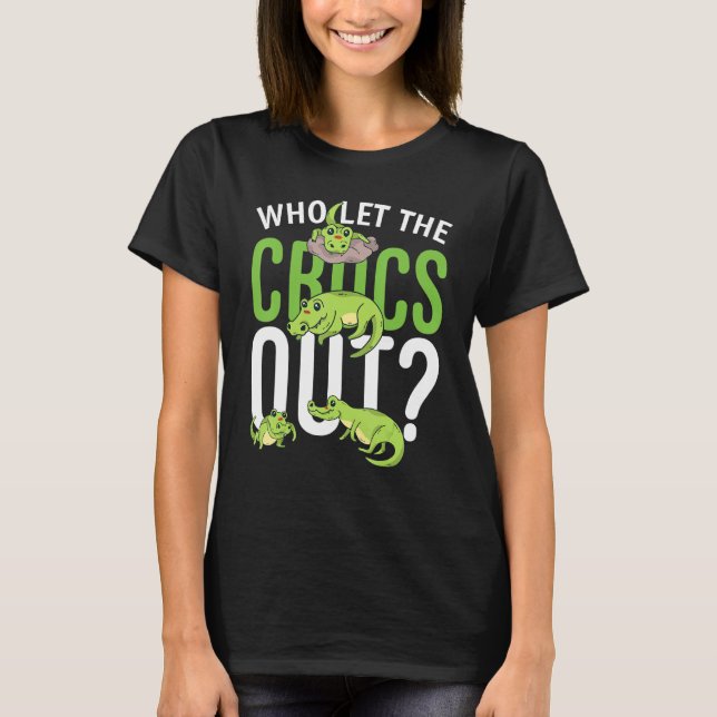 Who Let The Crocs Out  Crocodile Tee For Kids (Front)
