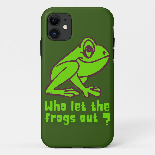 WHO LET THE FROGS OUT funny frog pun               Case-Mate iPhone Case (Back)