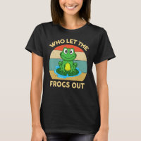 Who Let The Frogs Out Retro Kids Toddler Boy Cute 