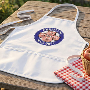 Who Let The Hogs Out - Cute Farm Animal Themed Kids Apron