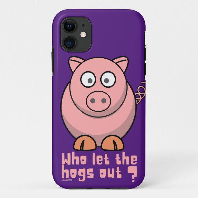 WHO LET THE HOGS OUT funny pig pun                 Case-Mate iPhone Case (Back)