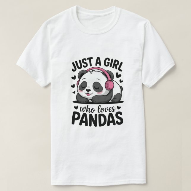 Who Loves Pandas. T-Shirt (Design Front)