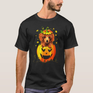 Who Loves Poodle Dog For Pumpkin Halloween Witch T-Shirt
