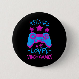 Who Loves Video Games Game T Shirts For Girls Wome 6 Cm Round Badge