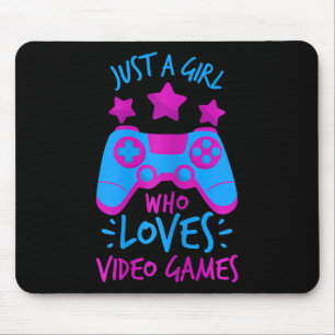 Who Loves Video Games Game T Shirts For Girls Wome Mouse Mat