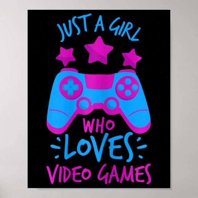 Who Loves Video Games Game T Shirts For Girls Wome Poster (Front)