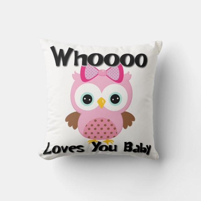 Who Loves You Baby Throw Pillow (Front)