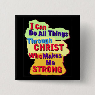 Who Makes Me strong 15 Cm Square Badge