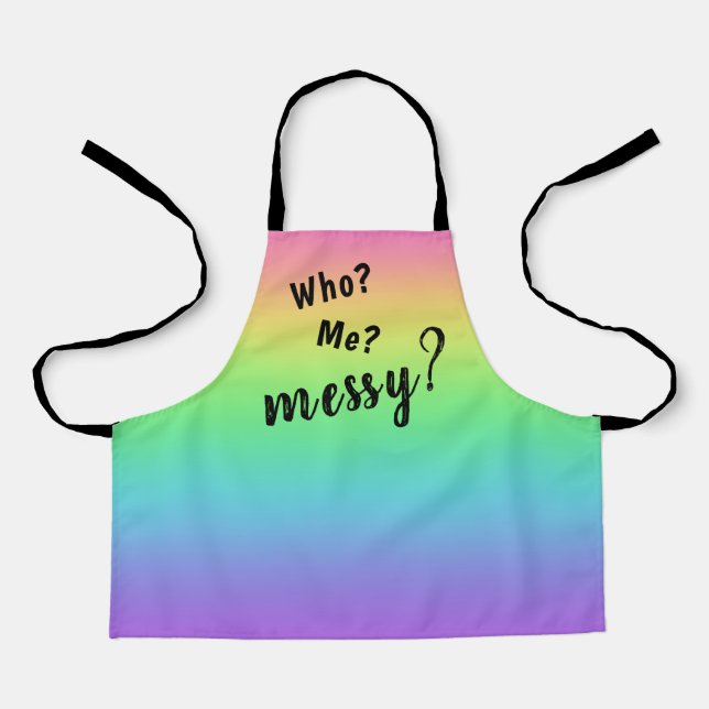 Who? Me? Messy? Rainbow Children's Apron (Front)