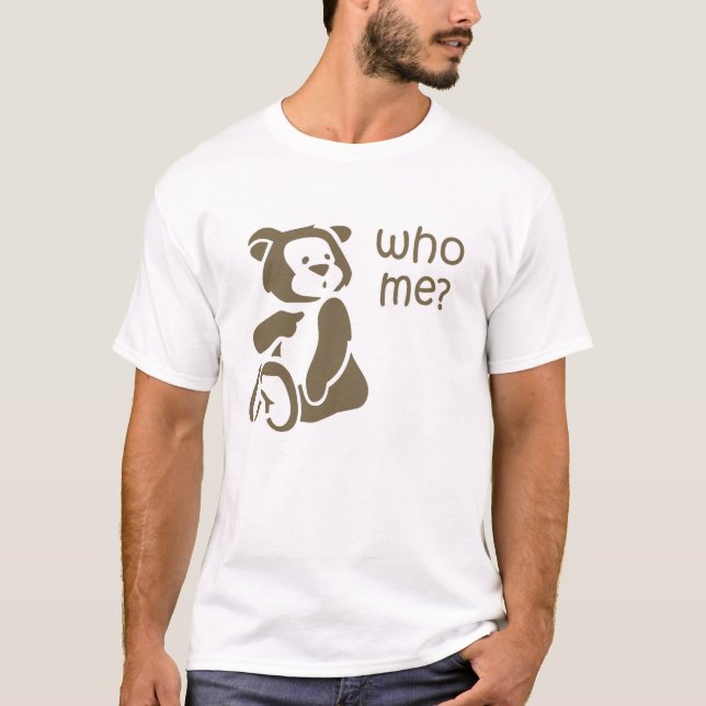 Who Me Teddy Bear Illustration Men's T-shirt (Front)