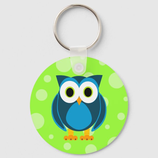 Who? Mr. Owl Cartoon Key Ring (Front)
