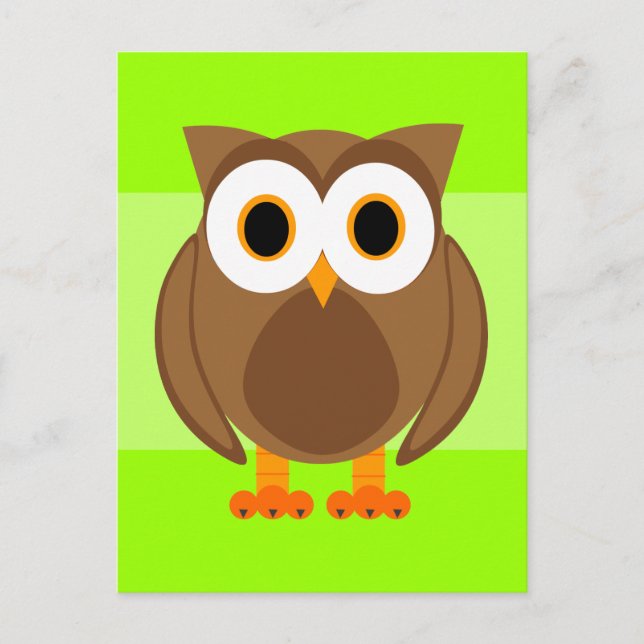 Who? Mr. Owl Cartoon Postcard (Front)