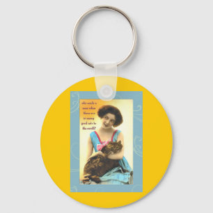 who needs a man so many good cats key ring