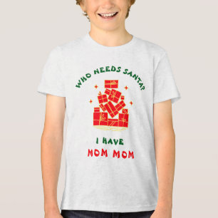 Who Needs Santa? I Have Mum Mum Custom Christmas Tri-Blend Shirt