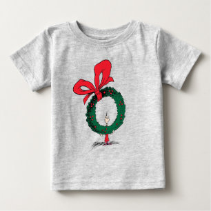 Who Peeking Through Christmas Wreath Baby T-Shirt